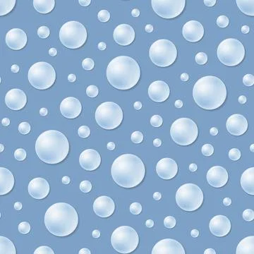 Seamless pattern with pearl beads blue background Stock Illustration