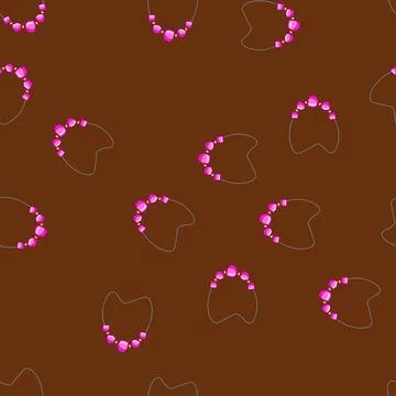 Seamless pattern pearl beads necklace cartoon vector Illustrazione stock