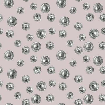 Seamless pattern with pearl. Pencil drawing illustration. The print Stock Illustration