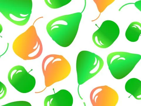 Seamless pattern with pears and apples in 3d style. Summer fruit mix with a.. Stock-Illustration