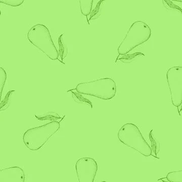 Seamless pattern with pears and leaves. Stock Illustration