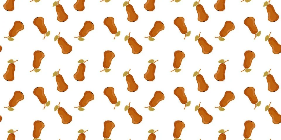 Seamless pattern of pears in cartoon style Stock Illustration