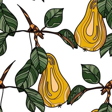 Seamless pattern with pears. Stock Illustration