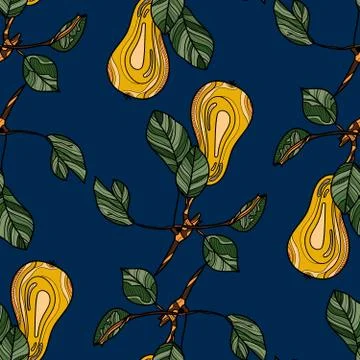 Seamless pattern with pears. Stock Illustration