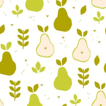Seamless pattern with pears Stock Illustration