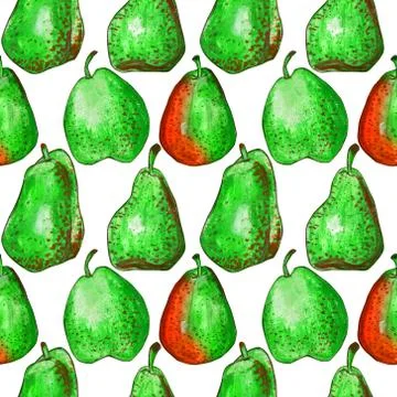 Seamless pattern with pears on a white background. Stock Illustration