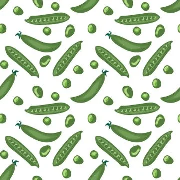 Seamless pattern with peas. peas pattern on white background. Stock Illustration