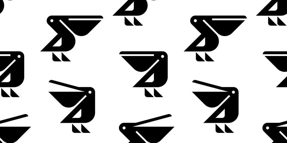 Seamless pattern with Pelican Stock Illustration