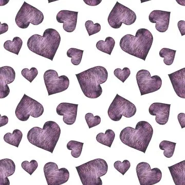 Seamless pattern with pen and ink drawn heart イラスト素材