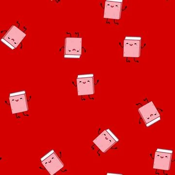 Seamless pattern pen stationery character cartoon vector Stock Illustration