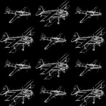 Seamless pattern with pencil drawn airplanes. Backgrounds and textures for bo Illustrazione stock