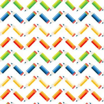 Seamless Pattern, Pencils, Back to School Background Ilustración de archivo