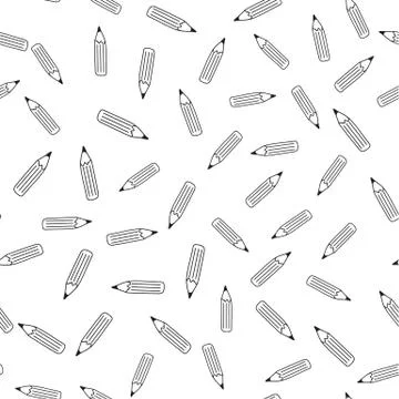 The seamless pattern with pencils. Vector illustration. Stock Illustration