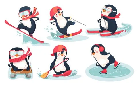 Seamless pattern with penguins 01 Stock Illustration