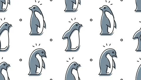 Seamless pattern with Penguins Stock Illustration