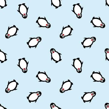 Seamless pattern with penguins. penguin vector background Stock Illustration