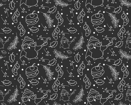 Seamless pattern with penguins in vector Stock Illustration