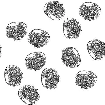 Seamless pattern penne pasta sketch hand drawn 스톡 일러스트