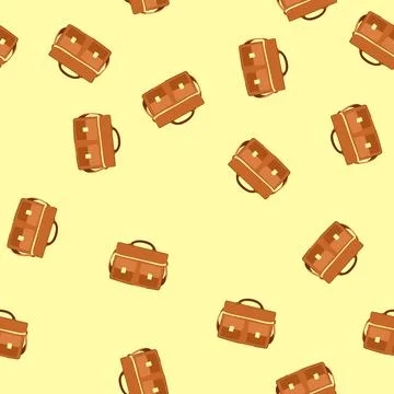 Seamless pattern people briefcase leather cartoon vector イラスト素材