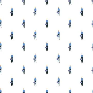 Seamless pattern with people holding shopping baskets Stock Illustration