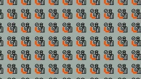 Seamless Pattern of People Icons for Backgrounds and Designs. Stock Footage 325404502