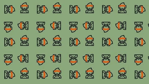 Seamless Pattern of People Icons on Green Background. Stock Footage 325381997