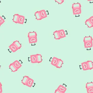 Seamless pattern people kid luggage cartoon vector Stock Illustration