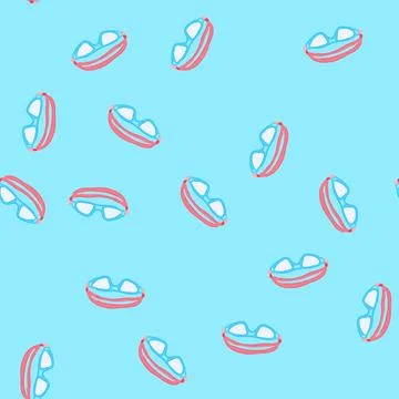 Seamless pattern people pool goggles cartoon vector Stockillustratie