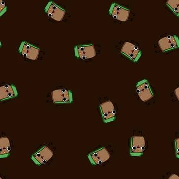 Seamless pattern people purse character cartoon vector Illustrazione stock