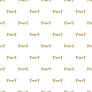 Seamless pattern with people relaxing in hammocks Stock Illustration