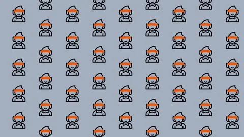 Seamless Pattern of People Wearing Masks for Health Safety. Stock Footage 325382009