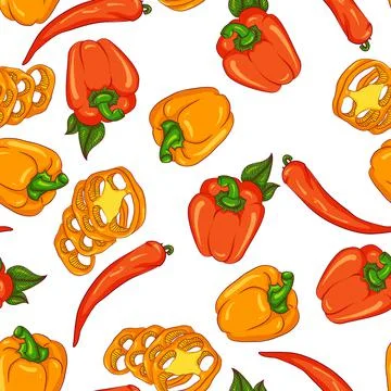 Seamless pattern pepper Stock Illustration