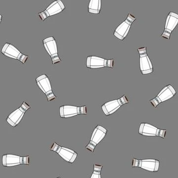 Seamless pattern pepper spice grinder cartoon vector Stock Illustration