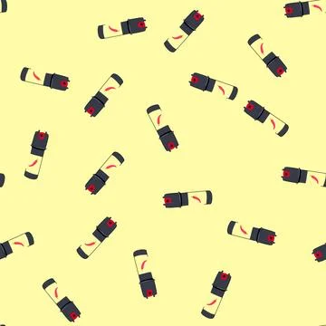 Seamless pattern pepper spray bottle indicating personal self defense concept Stock Illustration