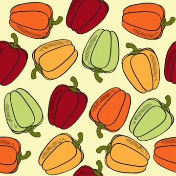 Seamless pattern with peppers Illustrazione stock
