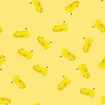 Seamless pattern performance saxophone cartoon vector 스톡 일러스트