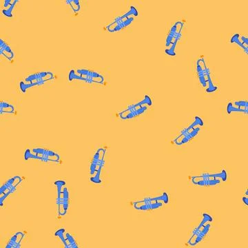 Seamless pattern performance trumpet cartoon vector Illustrazione stock