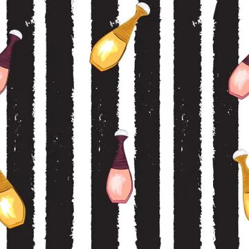 Seamless Pattern of  perfume and adekalon  bottle. Vector Illustration 스톡 일러스트