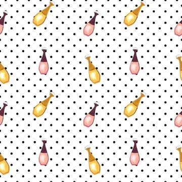 Seamless Pattern of  perfume and adekalon  bottle. Vector Illustration Illustration