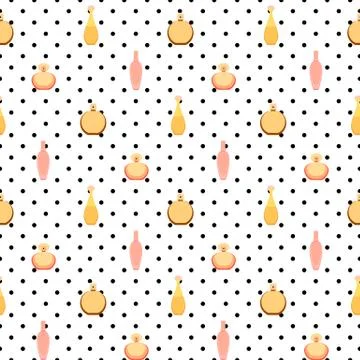Seamless Pattern of  perfume and adekalon  bottle.  Illustration Illustration