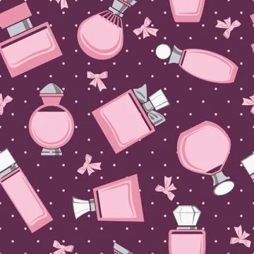 Seamless pattern with perfume bottles Stock-Illustration