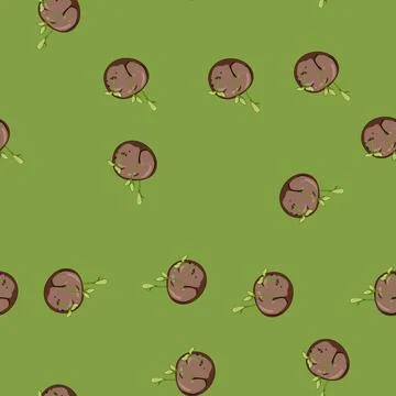 Seamless pattern permaculture grass seed bomb cartoon vector Stockillustratie