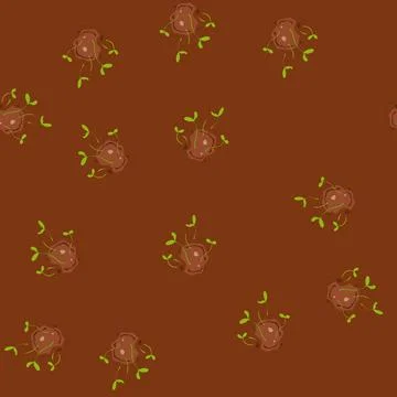 Seamless pattern permaculture grass seed bomb cartoon vector 스톡 일러스트