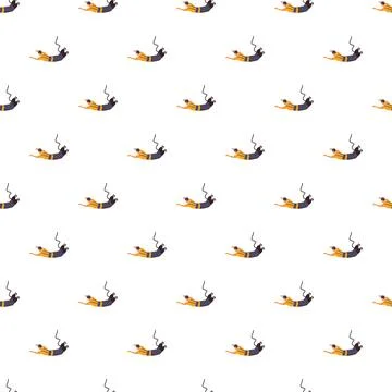Seamless pattern with person bungee jumping Stock Illustration