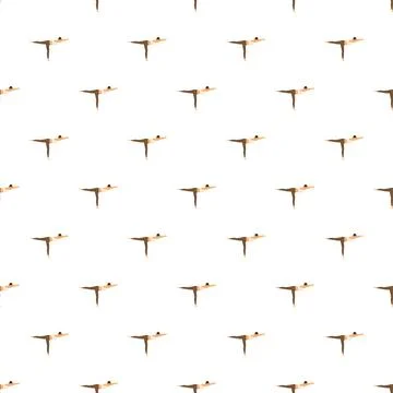 Seamless pattern with person doing warrior iii yoga pose Stock Illustration