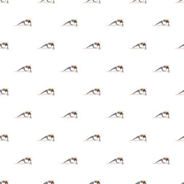 Seamless pattern with person doing yoga exercise recording video Ilustración de archivo