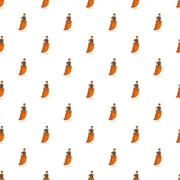 Seamless pattern with person playing sack race game Stock Illustration