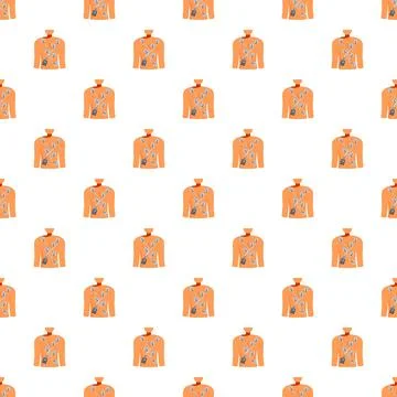 Seamless pattern with person wearing ecg monitor device Illustrazione stock