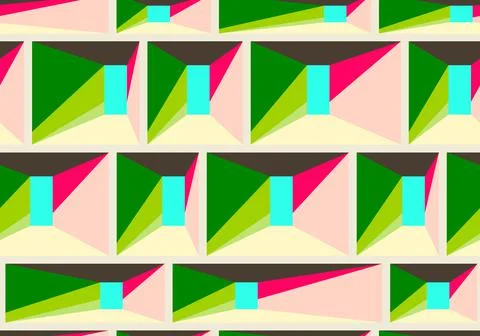 Seamless pattern perspective architecture minimalism vector Illustrazione stock