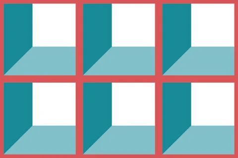 Seamless pattern perspective architecture minimalism vector Stock Illustration